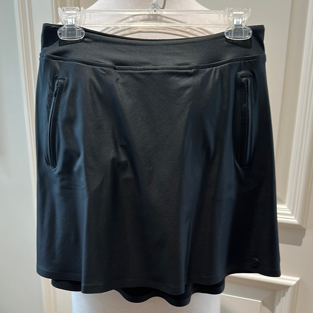 G/FORE Black leather look golf ⛳️ Skirt with Zipper Details